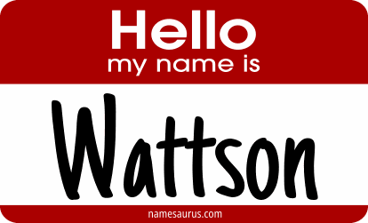 Hello my name is Wattson png download