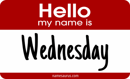 Hello my name is Wednesday png download