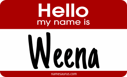 Hello my name is Weena png download