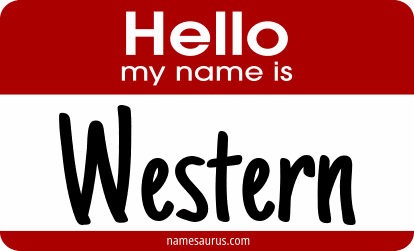 Hello my name is Western png download