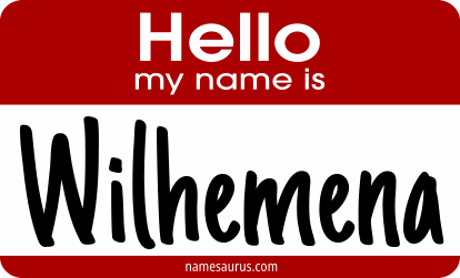Hello my name is Wilhemena png download