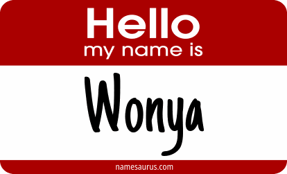 Hello my name is Wonya png download