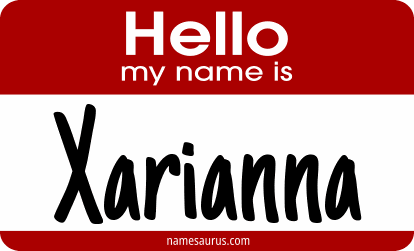 Hello my name is Xarianna png download