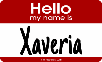 Hello my name is Xaveria png download