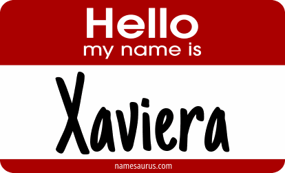 Hello my name is Xaviera png download