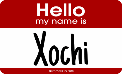 Hello my name is Xochi png download