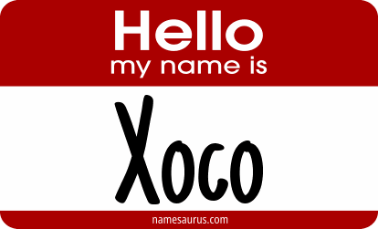 Hello my name is Xoco png download