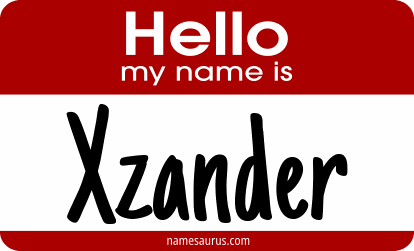 Hello my name is Xzander png download
