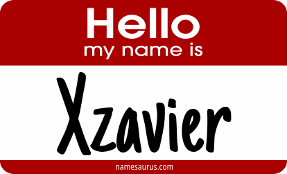 Hello my name is Xzavier png download