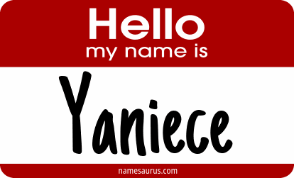 Hello my name is Yaniece png download