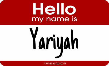 Hello my name is Yariyah png download
