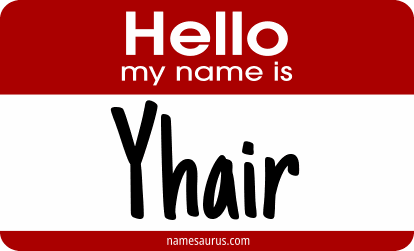 Hello my name is Yhair png download
