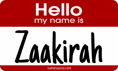 Hello my name is Zaakirah png download