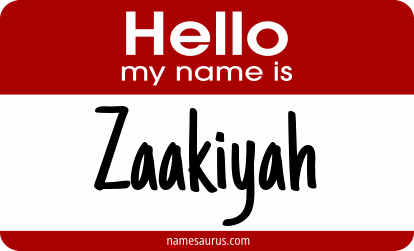 Hello my name is Zaakiyah png download