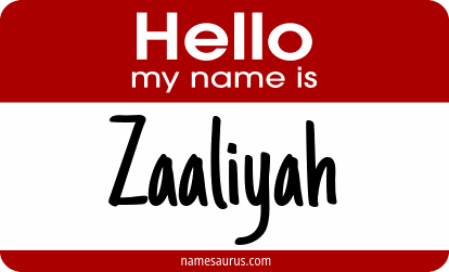 Hello my name is Zaaliyah png download