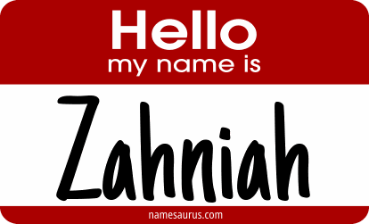 Hello my name is Zahniah png download