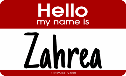 Hello my name is Zahrea png download