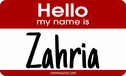 Hello my name is Zahria png download