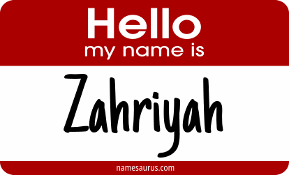 Hello my name is Zahriyah png download