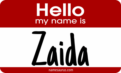 Hello my name is Zaida png download