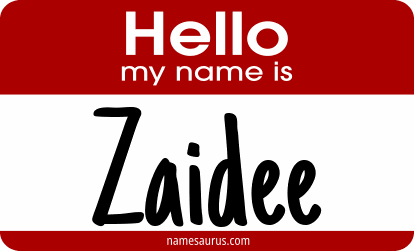 Hello my name is Zaidee png download