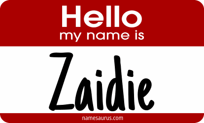Hello my name is Zaidie png download