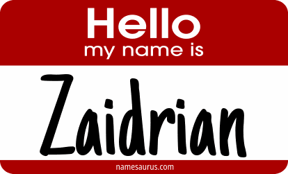 Hello my name is Zaidrian png download