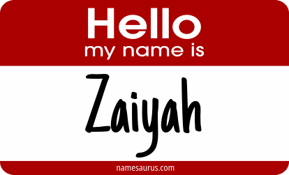 Hello my name is Zaiyah png download