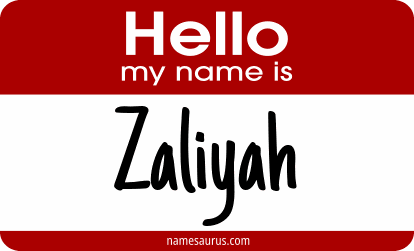 Hello my name is Zaliyah png download