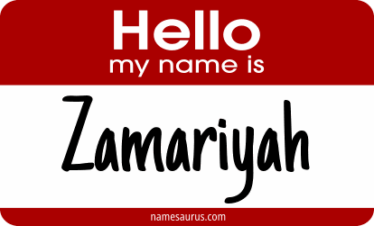 Hello my name is Zamariyah png download
