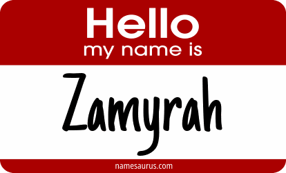 Hello my name is Zamyrah png download