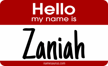 Hello my name is Zaniah png download
