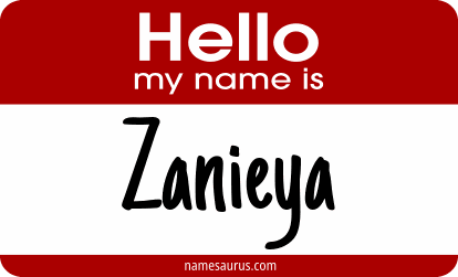Hello my name is Zanieya png download