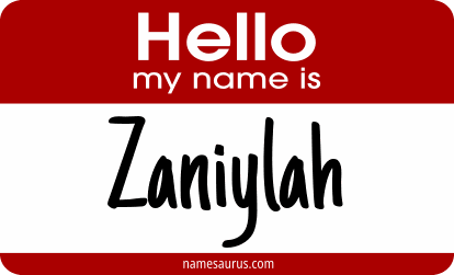 Hello my name is Zaniylah png download