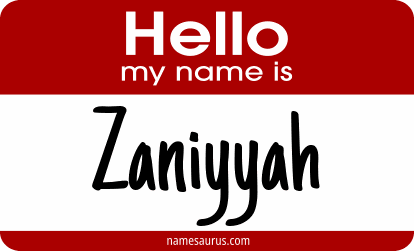 Hello my name is Zaniyyah png download