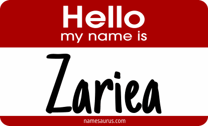Hello my name is Zariea png download