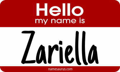 Hello my name is Zariella png download