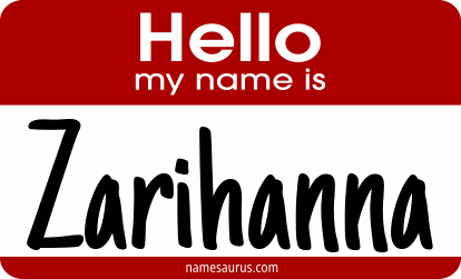 Hello my name is Zarihanna png download