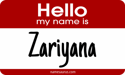Hello my name is Zariyana png download