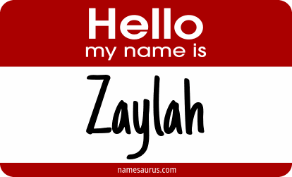 Hello my name is Zaylah png download
