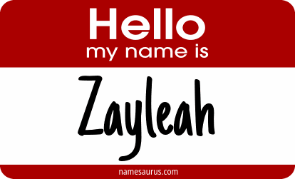 Hello my name is Zayleah png download