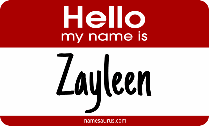 Hello my name is Zayleen png download