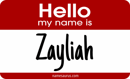 Hello my name is Zayliah png download