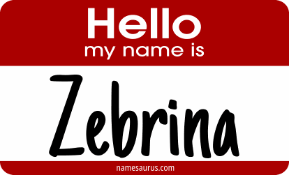Hello my name is Zebrina png download
