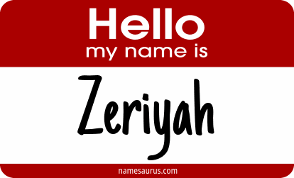 Hello my name is Zeriyah png download