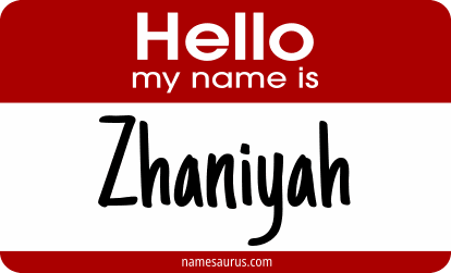 Hello my name is Zhaniyah png download